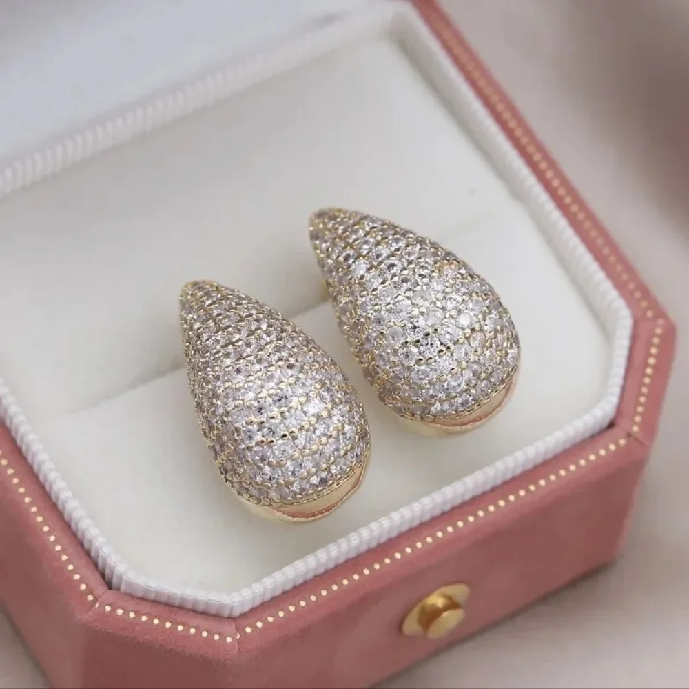 14k gold diamond earrings - Picture 1 of 5